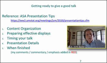 John Bailer (Miami University) shares resources for giving a good talk.