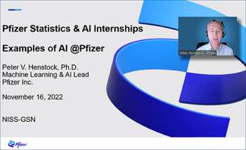 Peter Henstock (Pfizer) reviews the internship opportunities in statistics and AI at Pfizer.