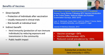 Ivan Chan (AbbVie Inc.) explains the benefits of vaccines as part of his presentation.