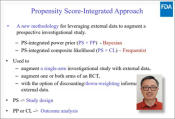 Heng Li, (FDA, NIH) discusses leveraging external data via propensity score-integrated approaches.