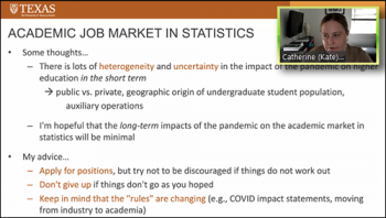 Kate Calder (UT Austin) provides a general review of the academic job market in statistics.
